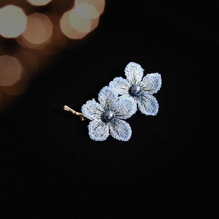 Blue Orchid Brooch