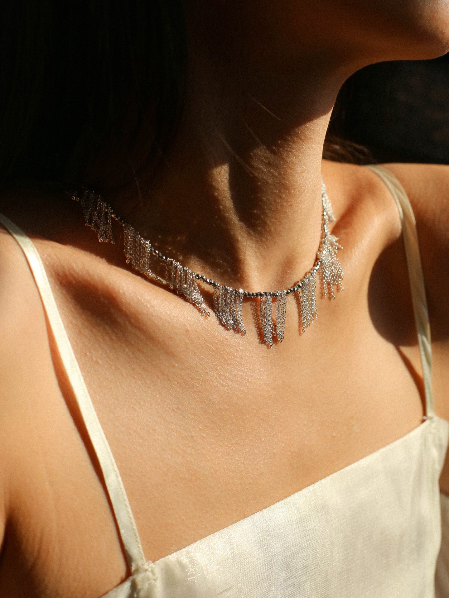 Silver Tassel Chain Necklace