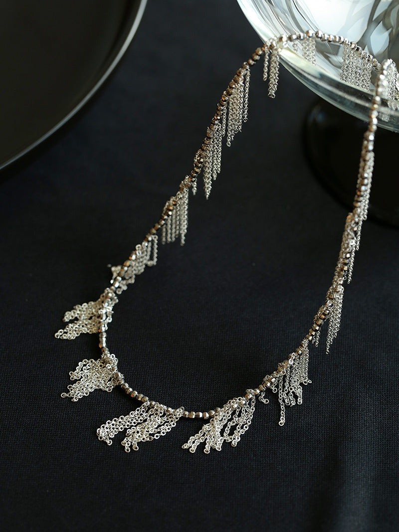 Silver Tassel Chain Necklace