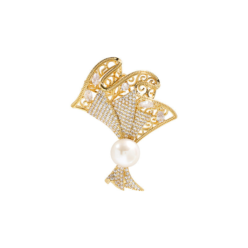 Golden Lace Bloom Brooch