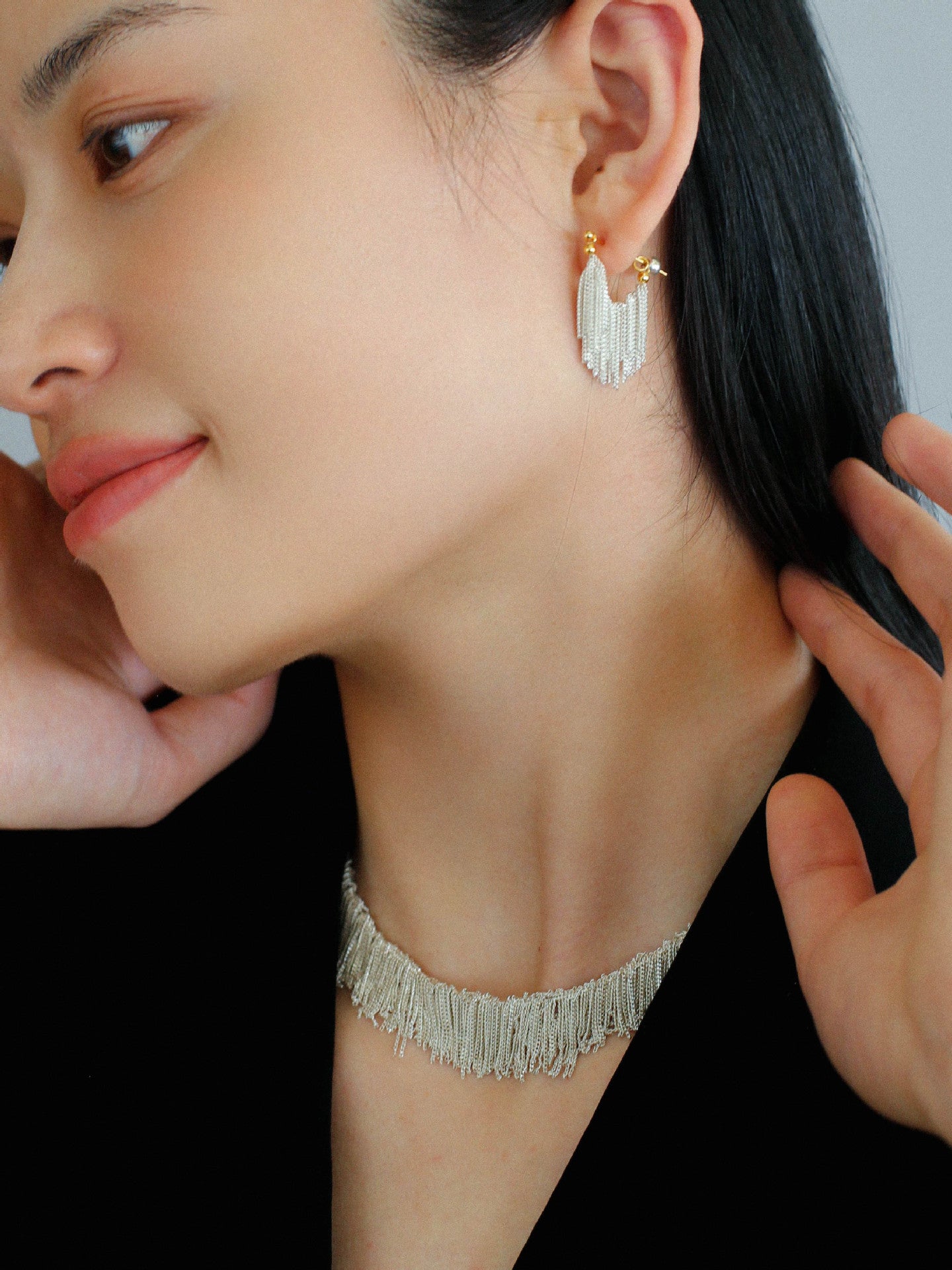 Milky Way 925 Silver Tassel Drop Earrings