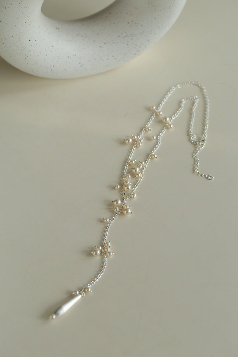 Dewdrop Elegance Y-Pearl Necklace