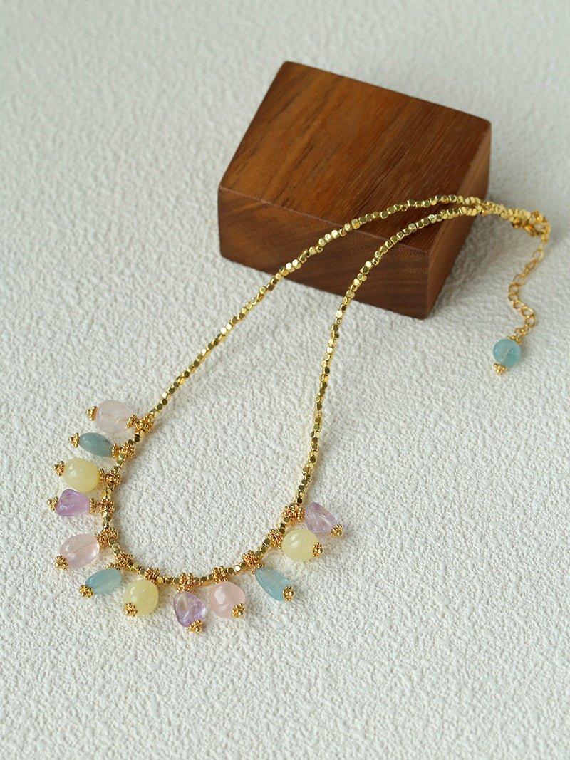 Aurora Bloom Crystal Pendant Necklace