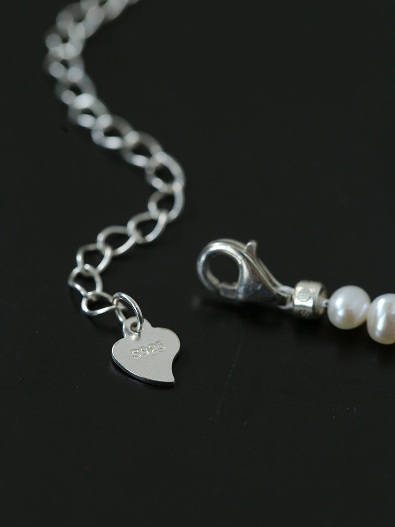 Rice Pearl & Black Spinel Bowknot Choker