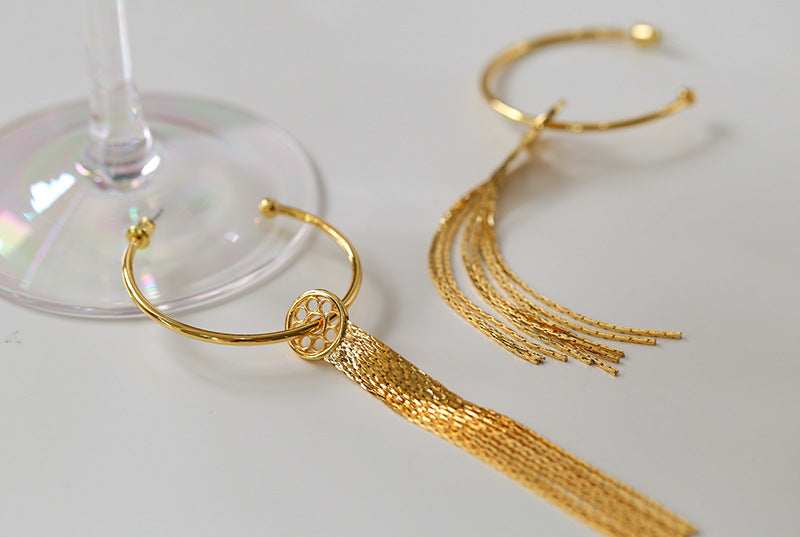 Orbit Tassel Detachable Hoop Earrings