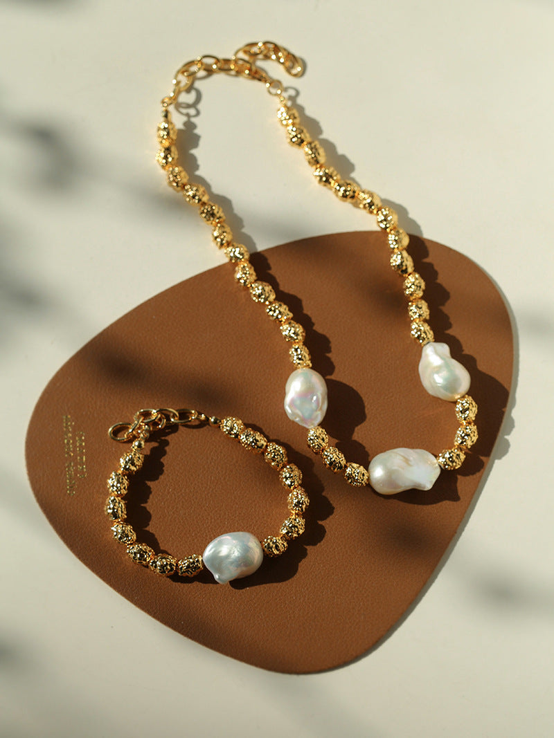 Statement Large Baroque Pearl Bracelet