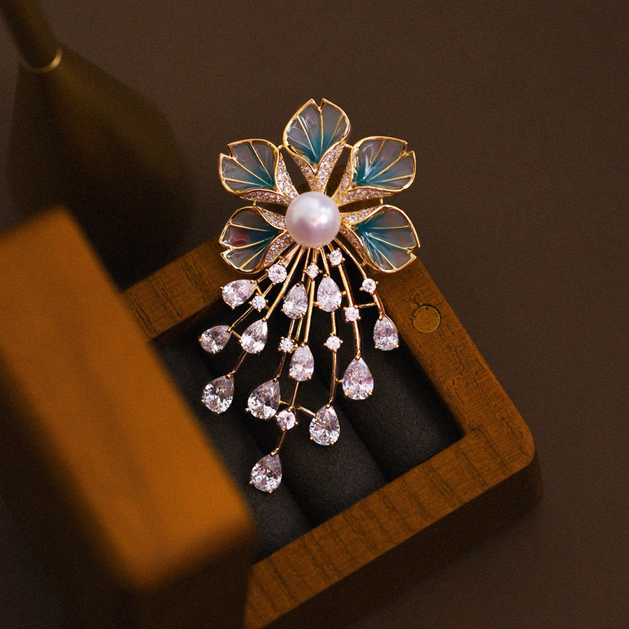 Bauhinia Pearl Brooch