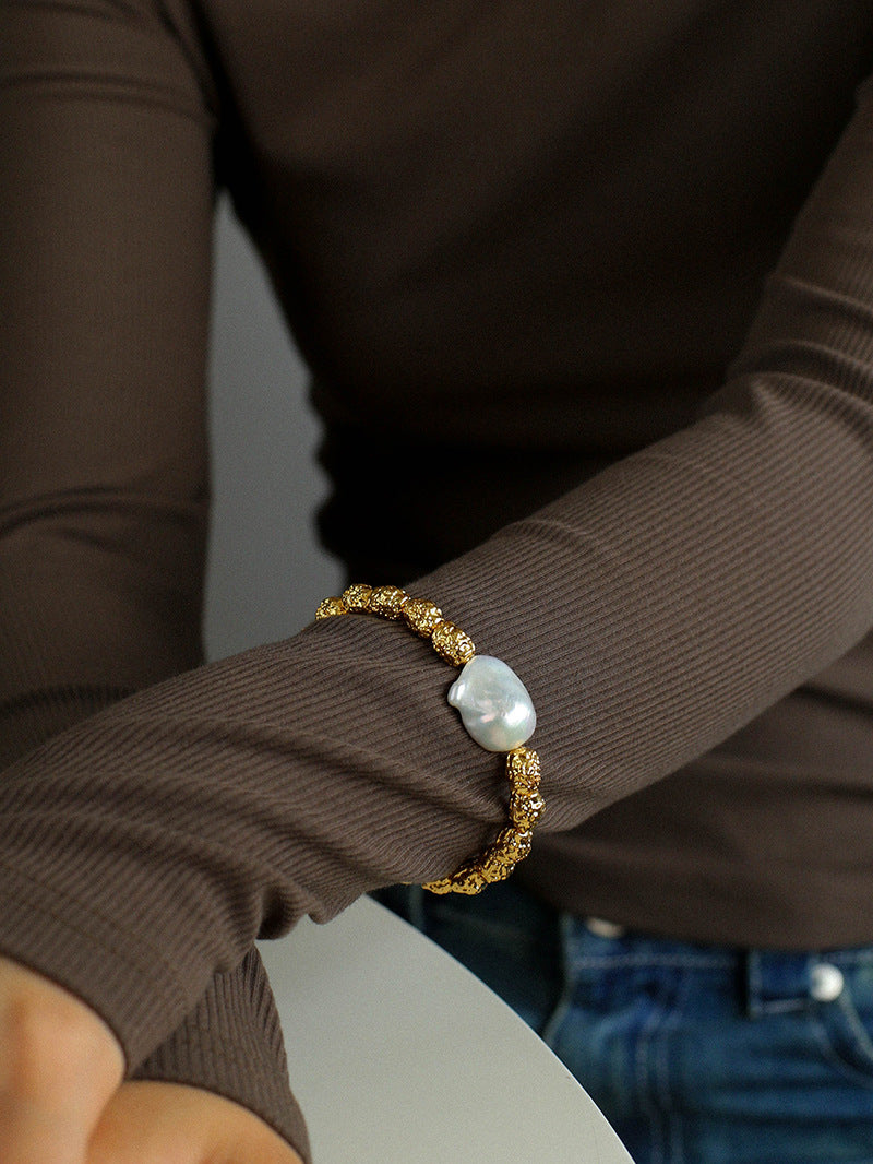 Statement Large Baroque Pearl Bracelet