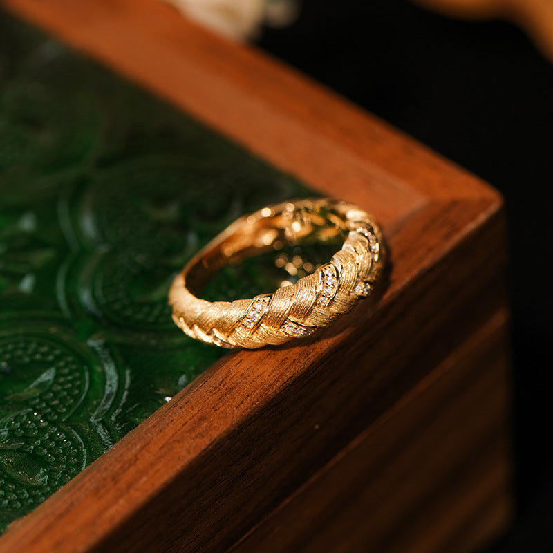 Golden Braided Band Ring