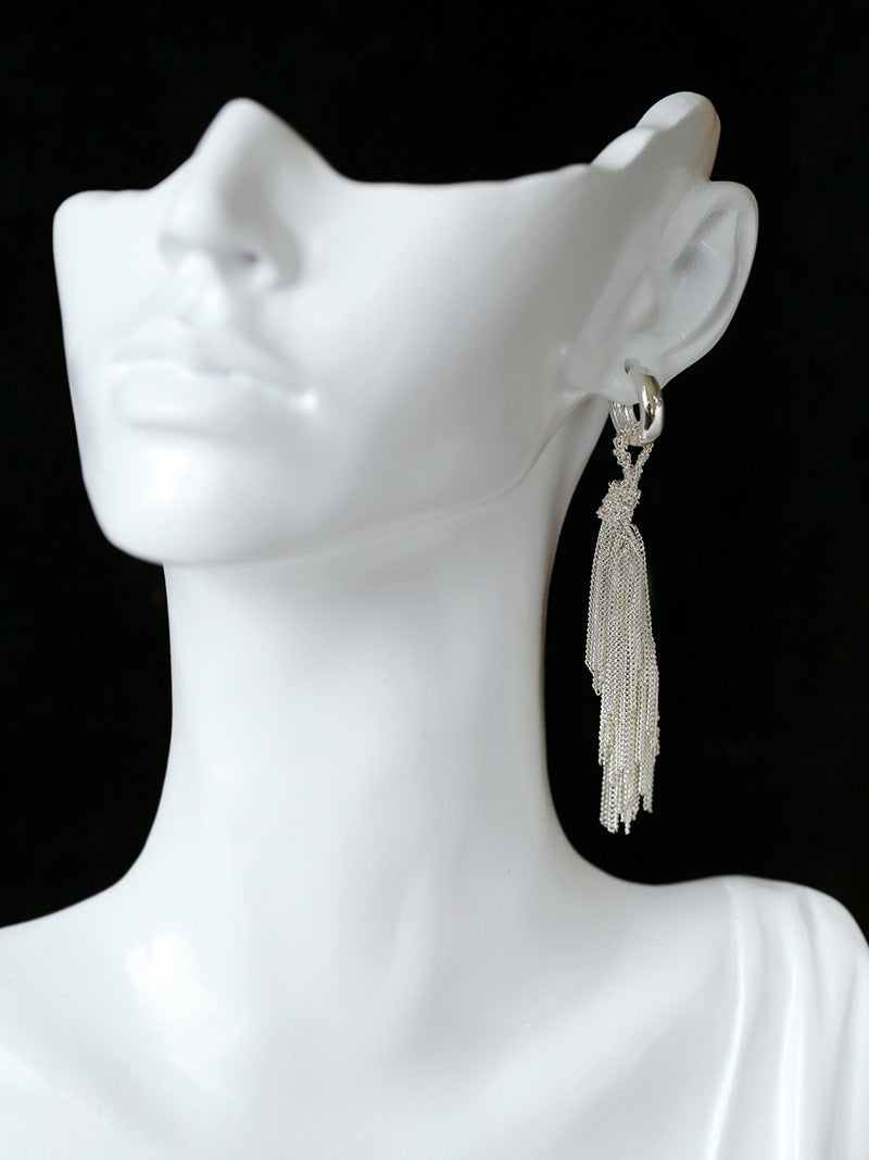 Milky Way Woven Tassel Drop Earrings