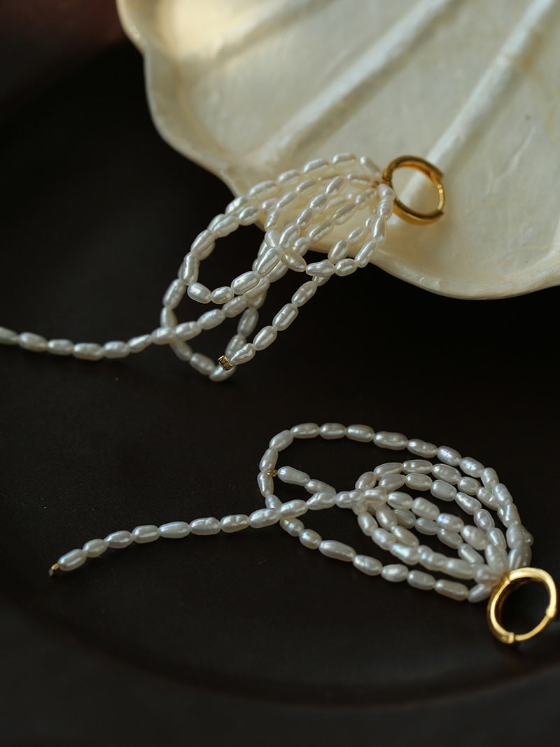 Cascade Pearl Tassel Earrings