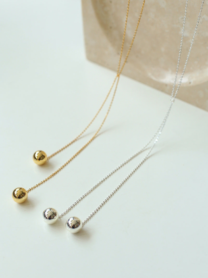 Sphere Drop Long Chain Necklace