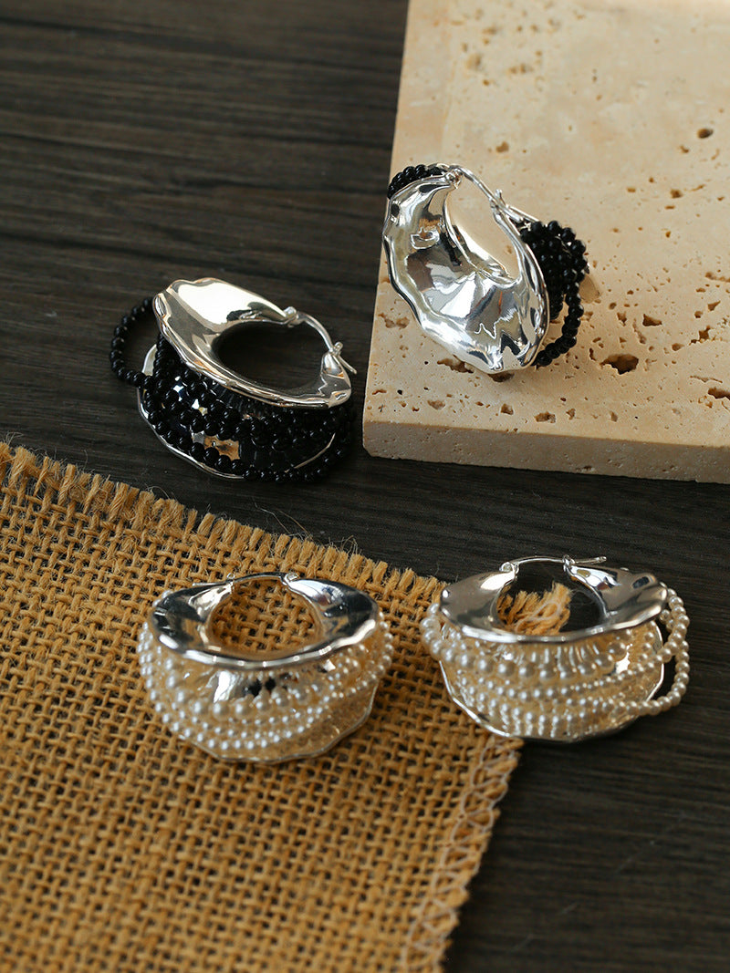 Ripple Shell Hoop Earrings
