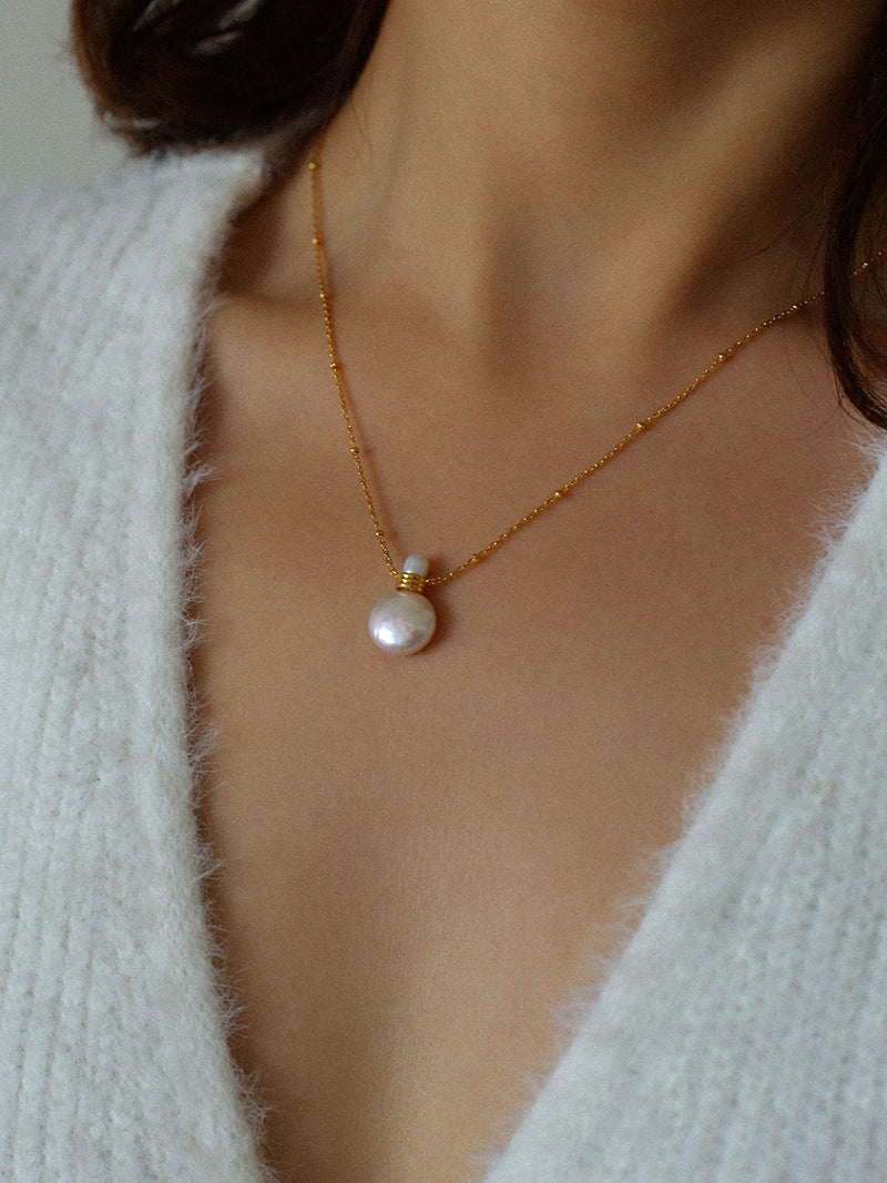 Baroque Pearl Perfume Pendant Necklace
