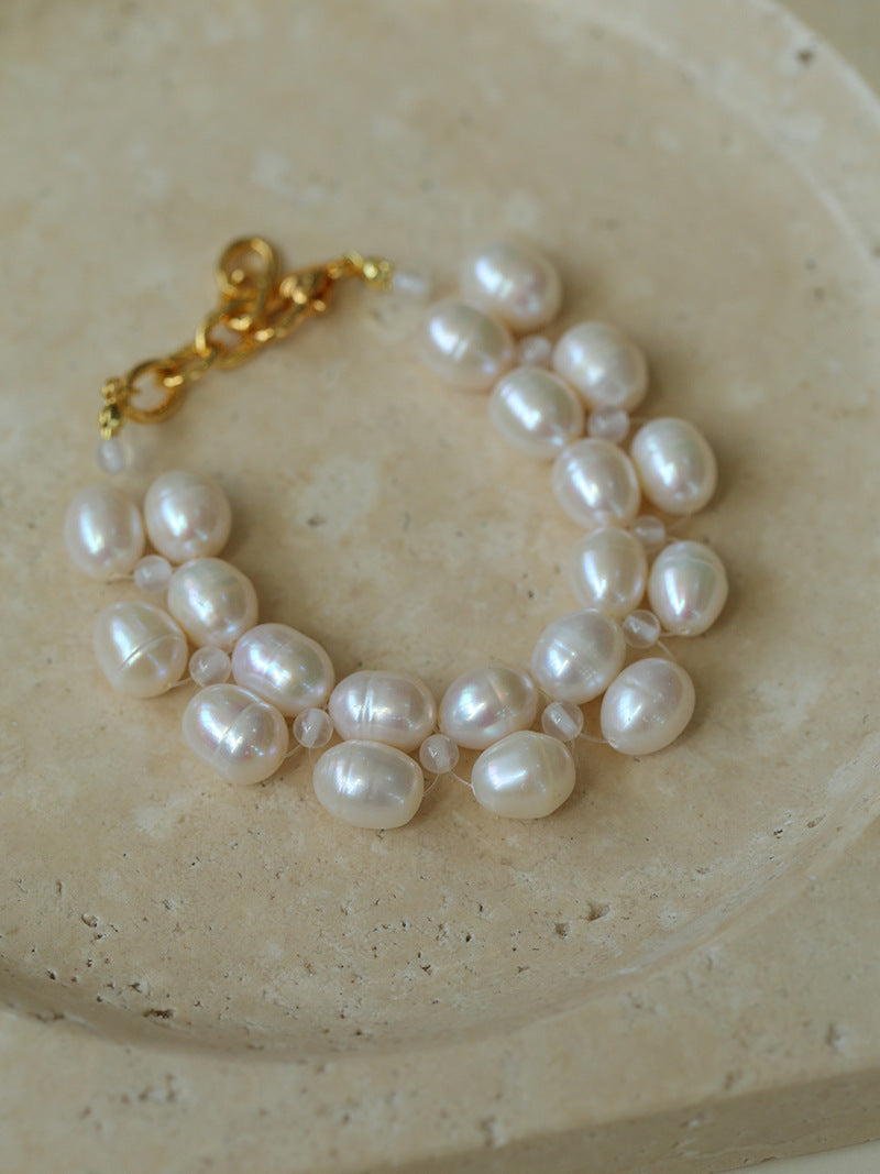 Woven Double-Layer Pearl Bracelet