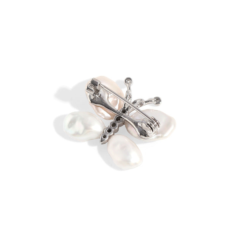 Baroque Pearl Butterfly Brooch
