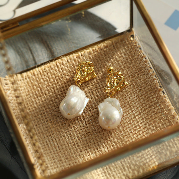 Molten Glow Baroque Pearl Earrings
