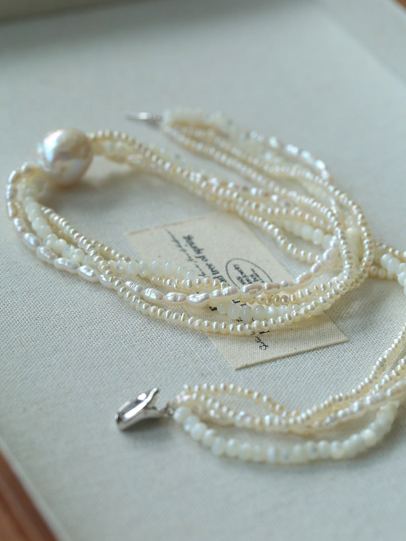 Baroque Charm Multi Strand Pearl Necklace