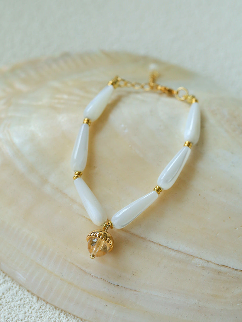 Summer Shell Acorn Charm Bracelet