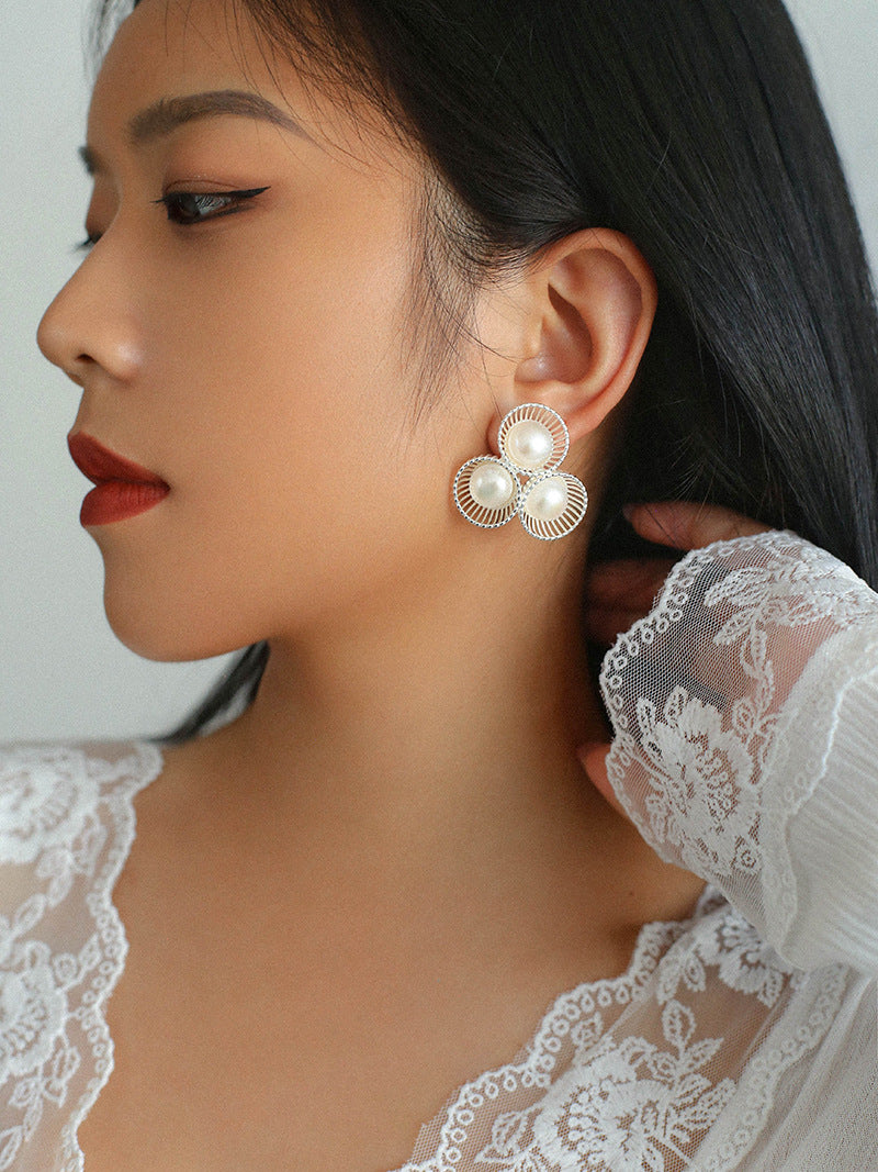 Radiant Bloom Pearl Studs