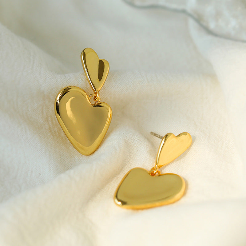 Melted Heart Drop Earrings