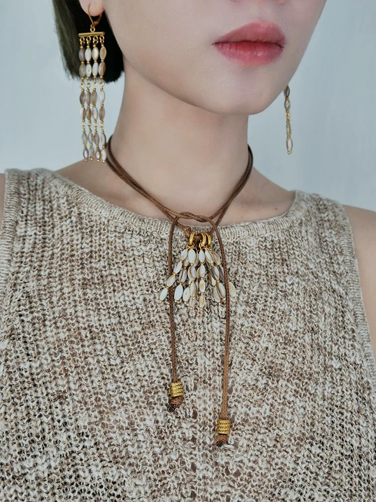 Handwoven Shell Beaded Necklace