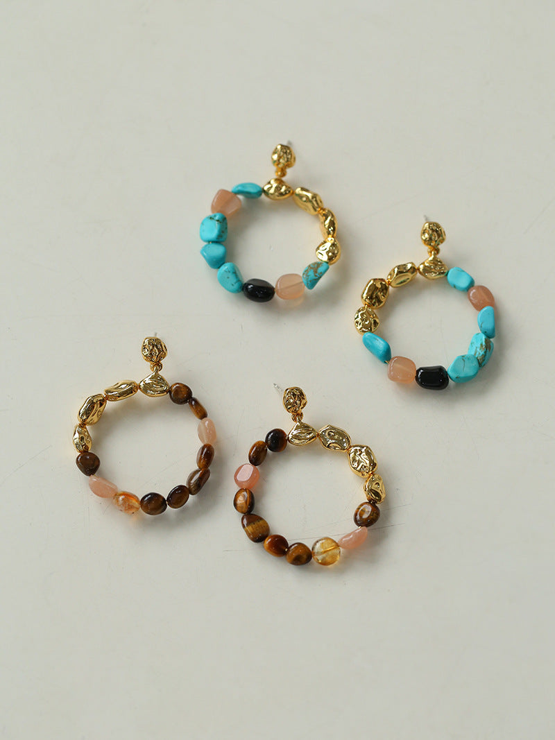 Mystic Orbit Gemstone Hoop Earrings