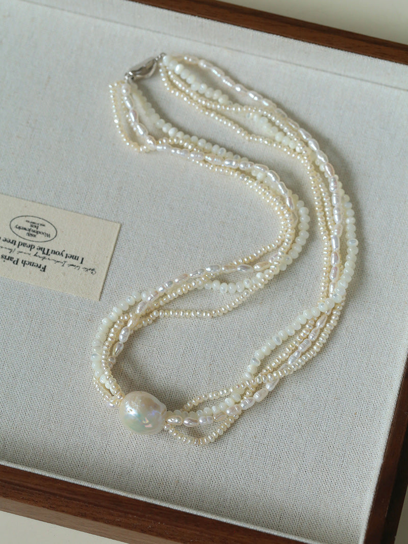 Baroque Charm Multi Strand Pearl Necklace