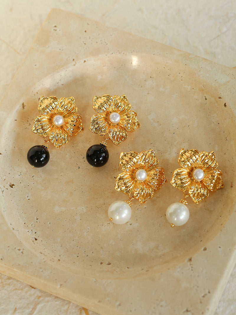 Golden Petal Harmony Earrings