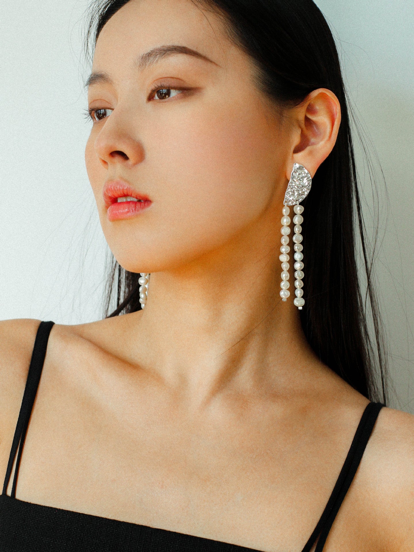 Molten Pearl Cascade Earrings