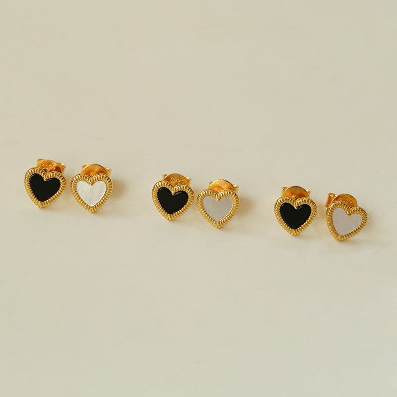 925 Silver Mini Heart Stud Earrings