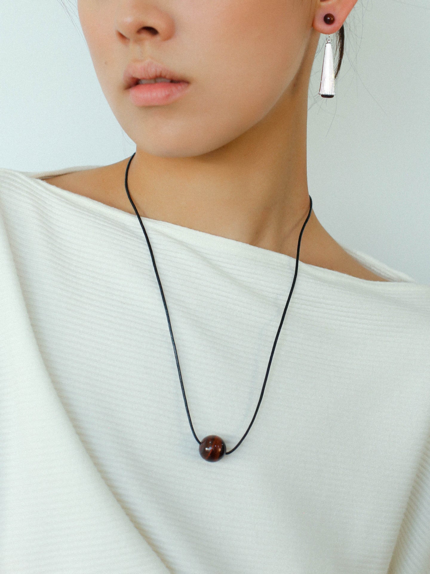 Ember Orbit Red Tiger Eye Necklace