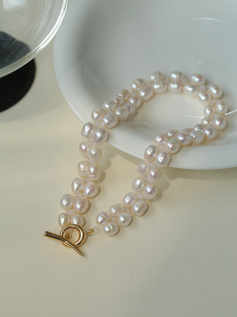 Woven Double-Layer Pearl Necklace
