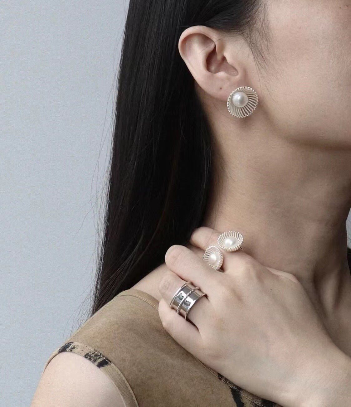 Radiant Bloom Pearl Studs