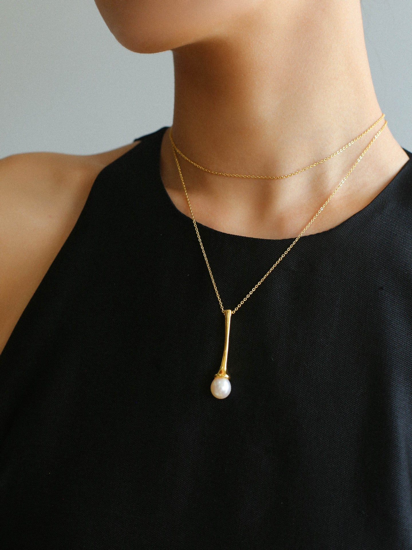 Teardrop Pearl Double-Layer Wrap Long Necklace