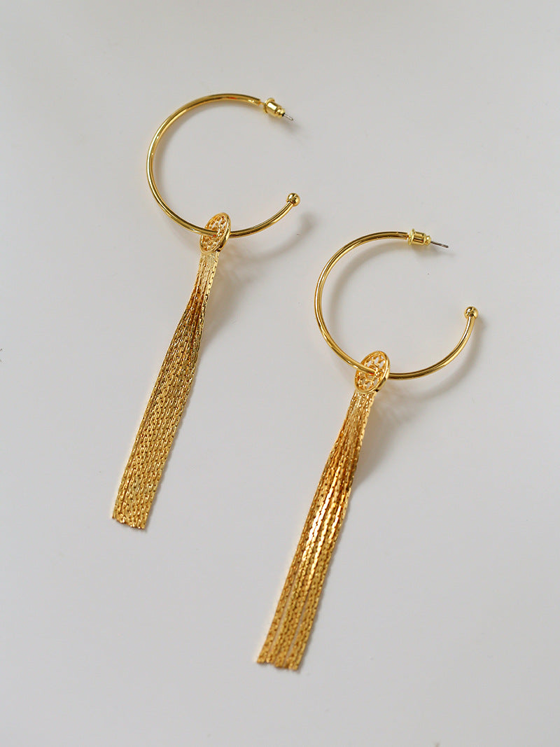 Orbit Tassel Detachable Hoop Earrings