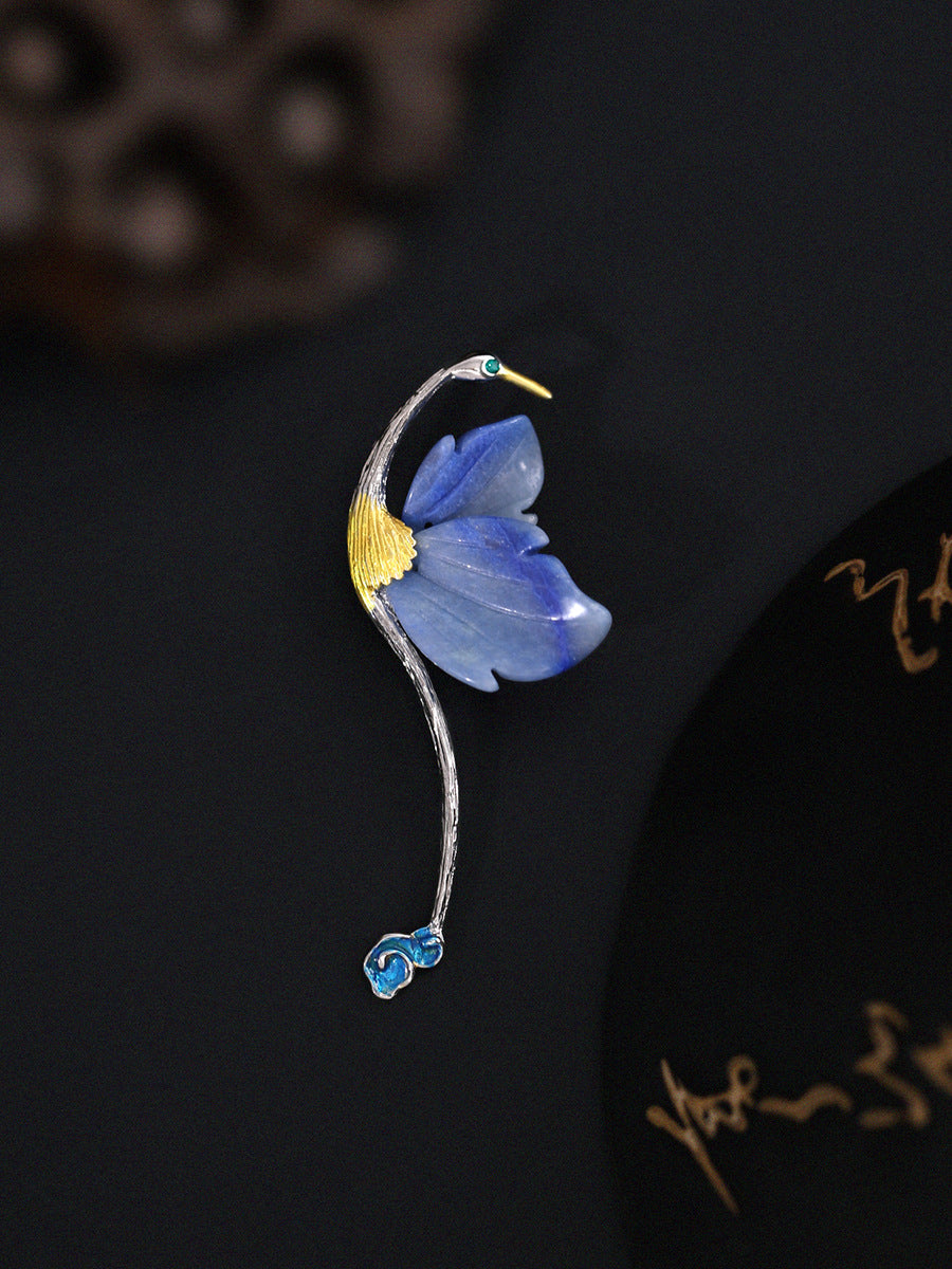 Celestial Crane Bloom Brooch
