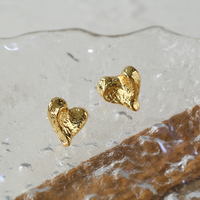 Molten Heart Studs Earrings