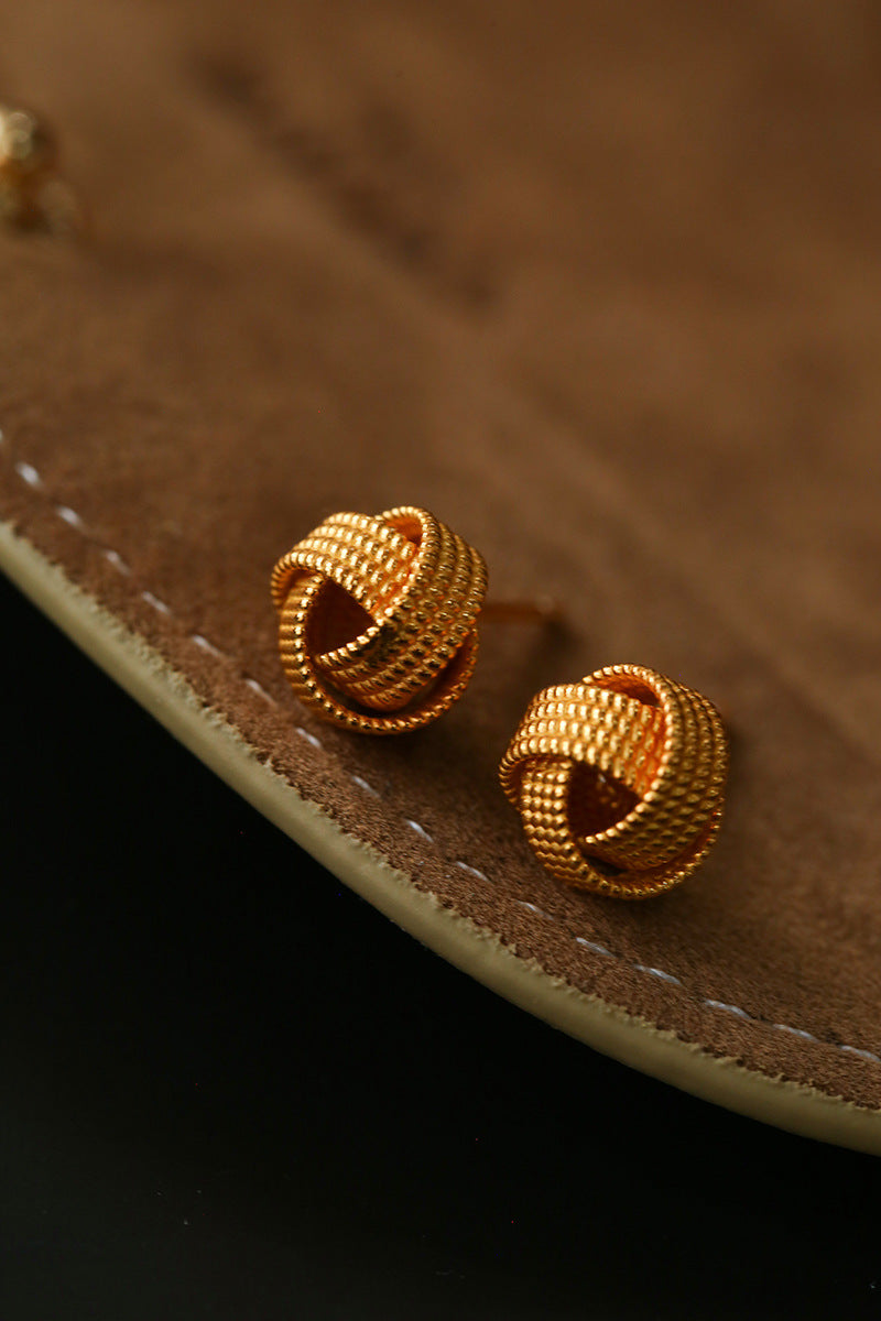 Sterling Silver Petite Yarn Ball Stud Earrings