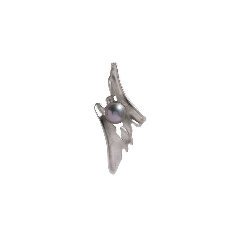 Ripple Textured Pearl Brooch