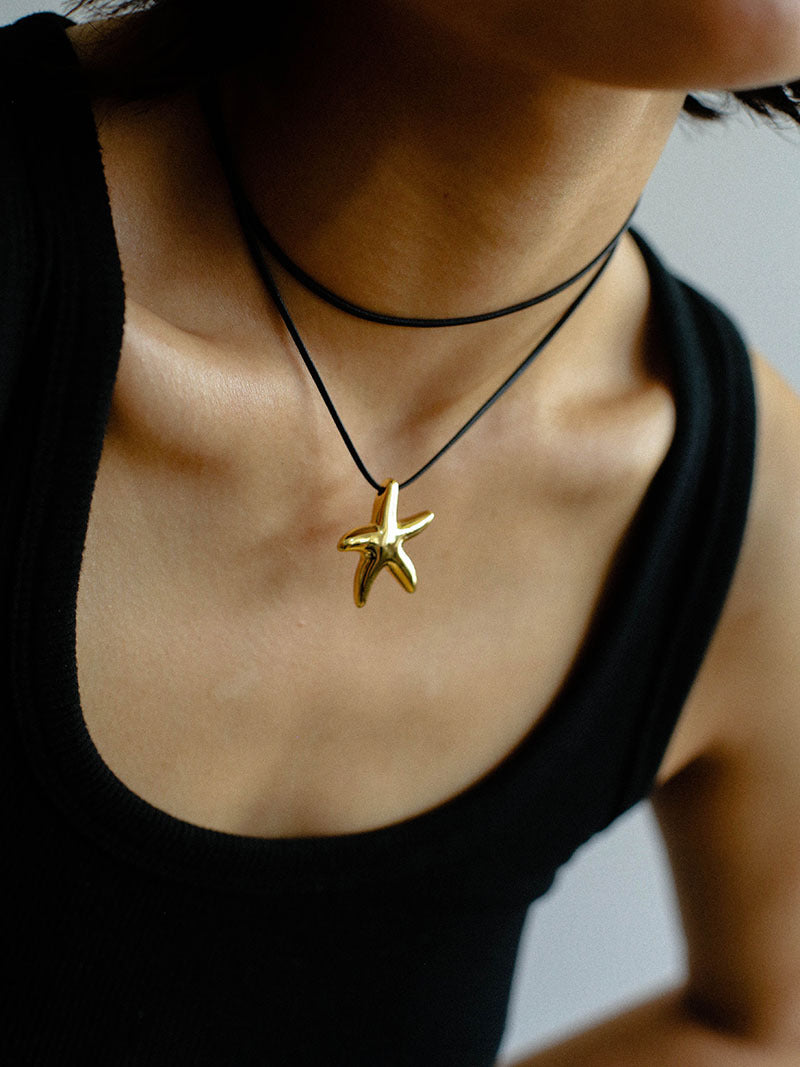 Stellar Coast Leather Necklace