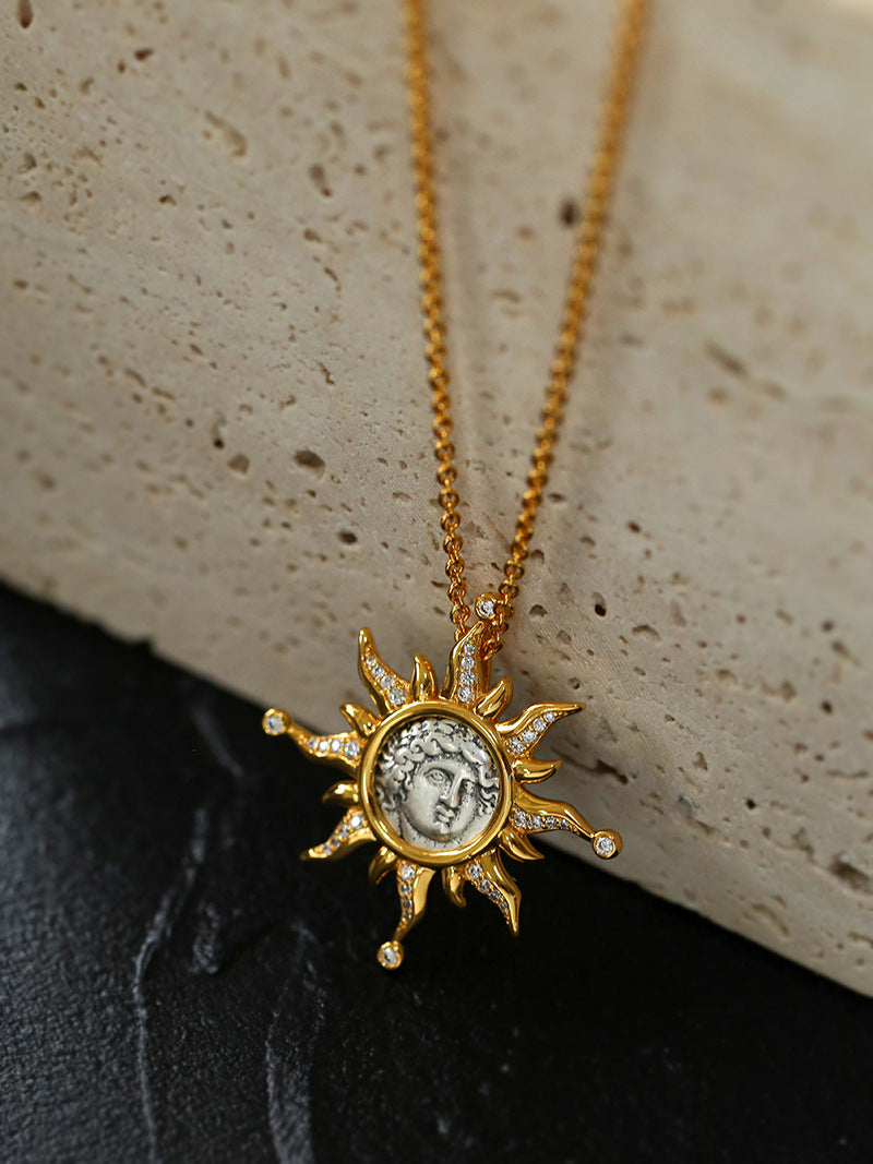Apollo Sunburst Coin Drop Earrings
