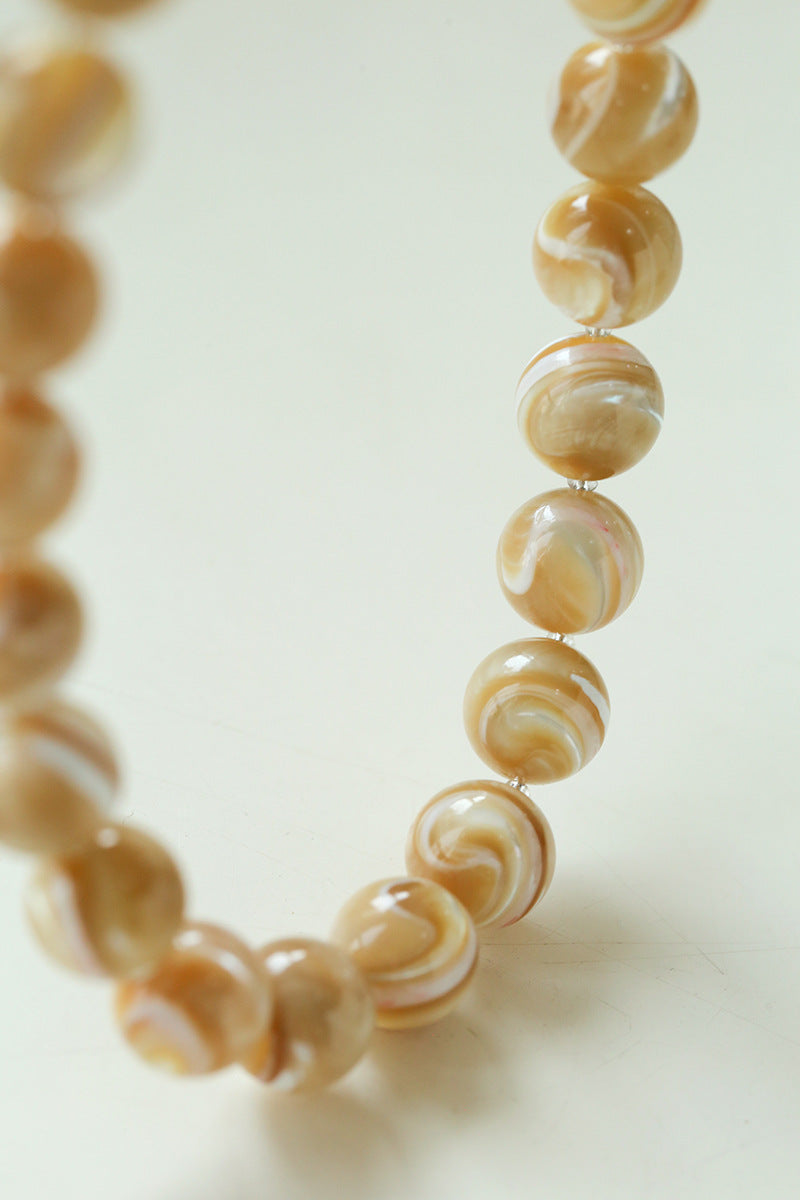 Sun Clasp Horse Conch Chunky Beaded Necklace