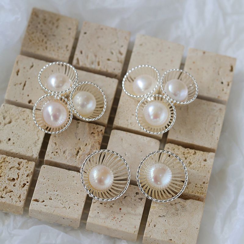 Radiant Bloom Pearl Studs