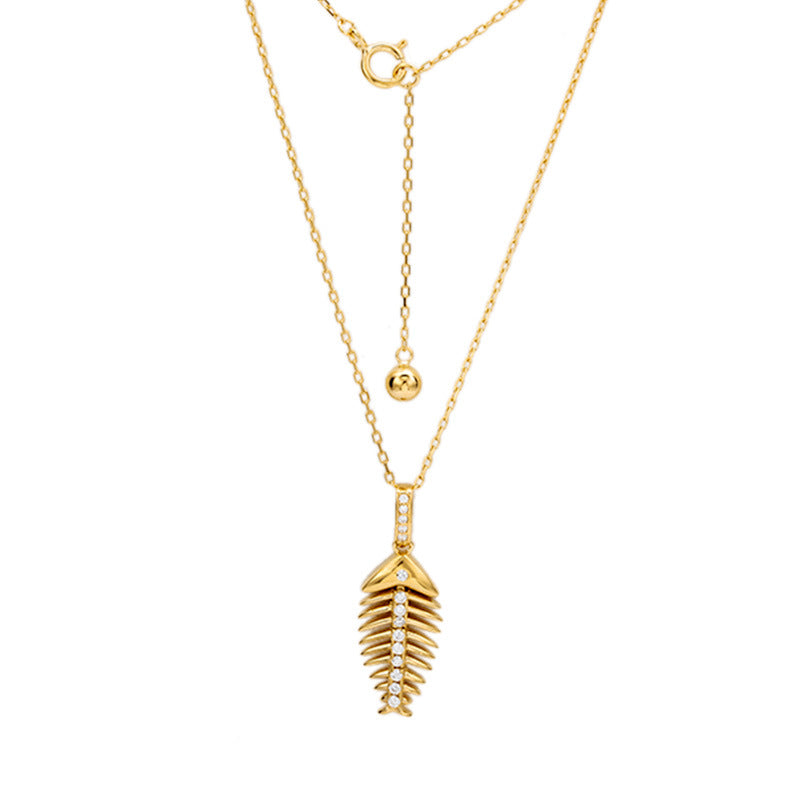 Golden Fin Charm Necklace