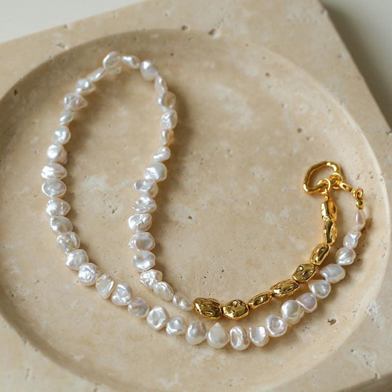 Petal Link Baroque Pearl Necklace