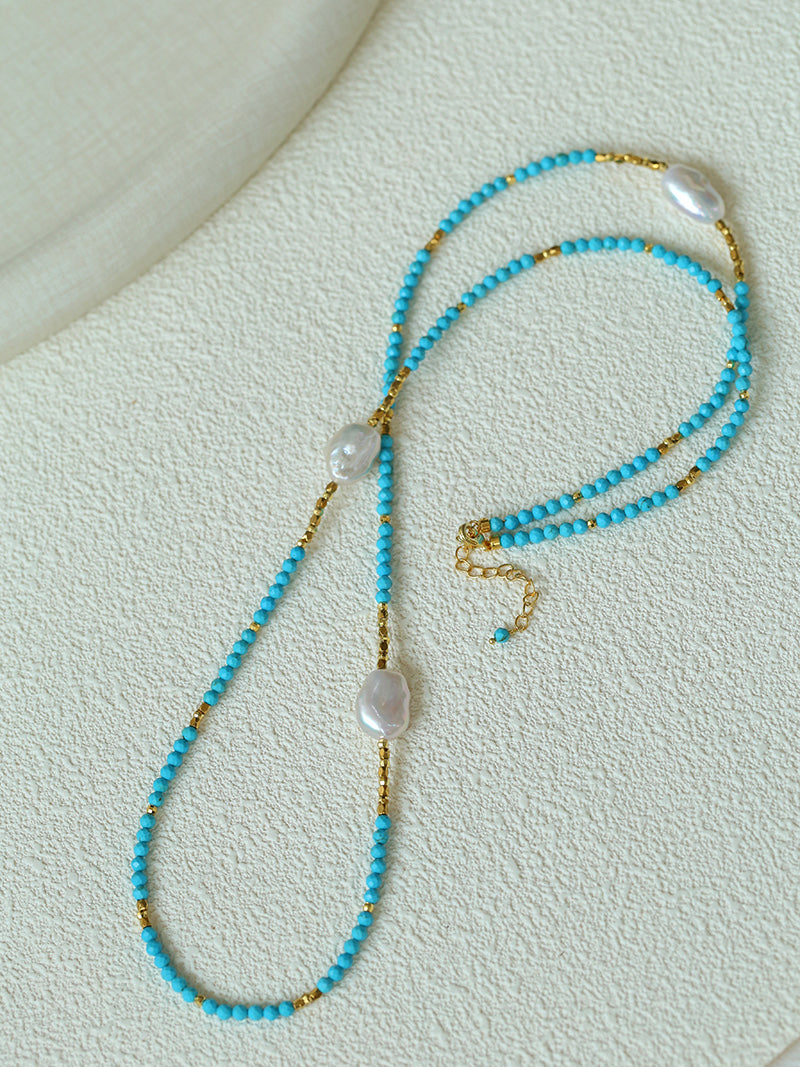 Azure Pearl Strand Necklace