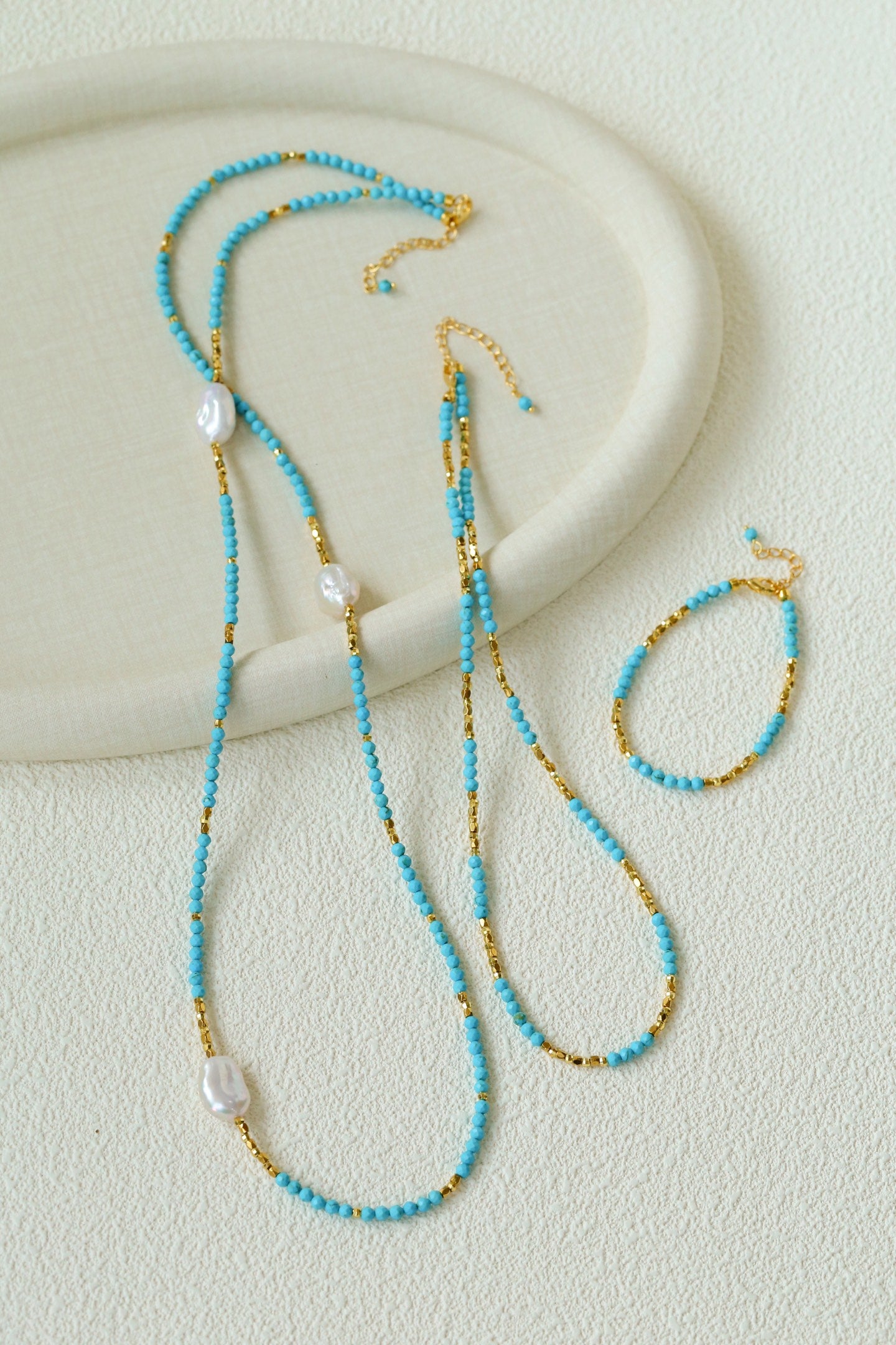 Azure Pearl Strand Necklace