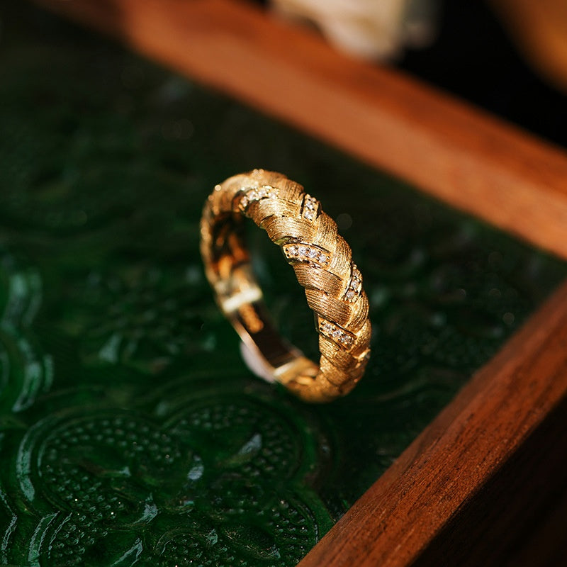 Golden Braided Band Ring