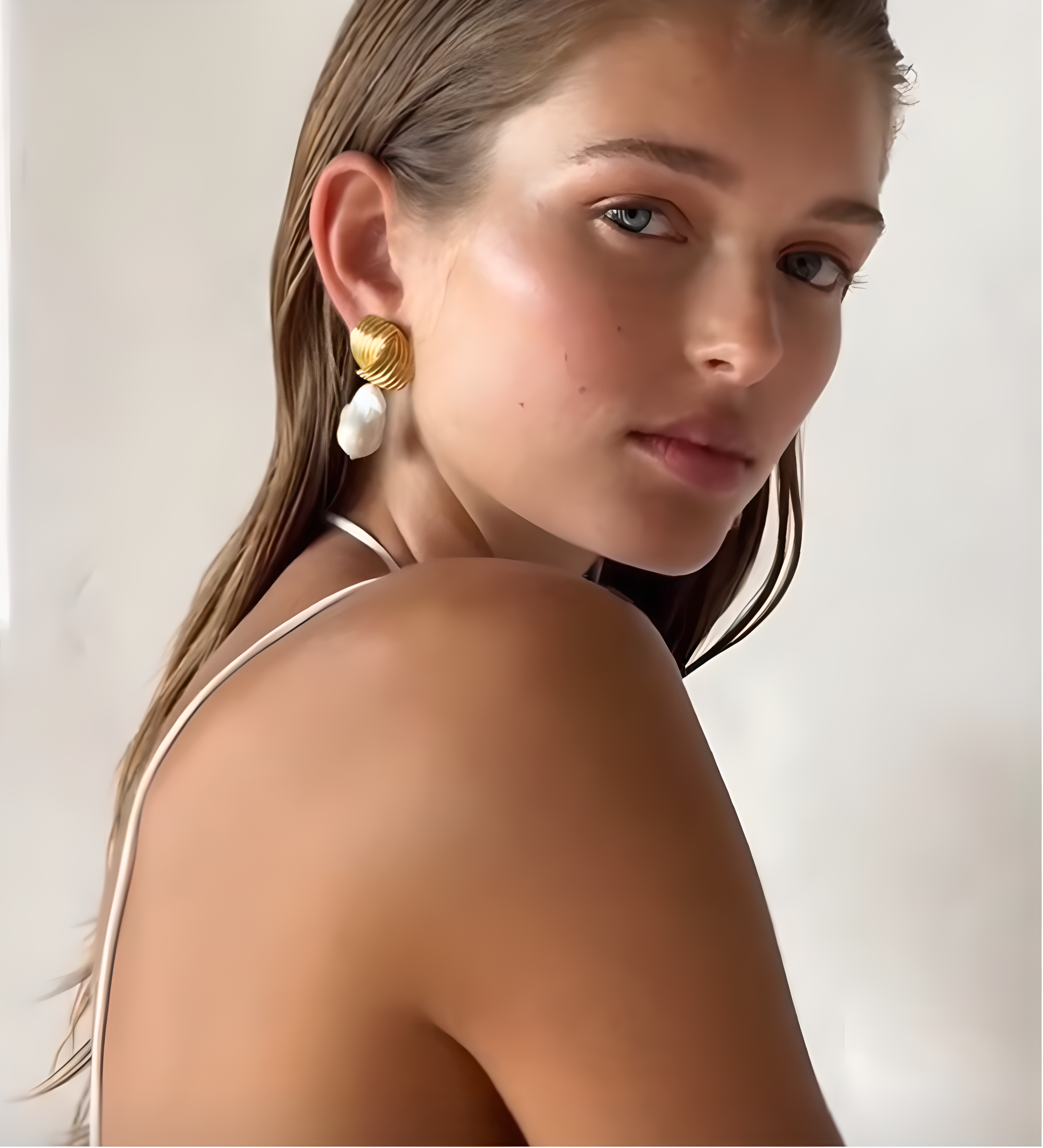Spiral Muse Baroque Pearl Earrings
